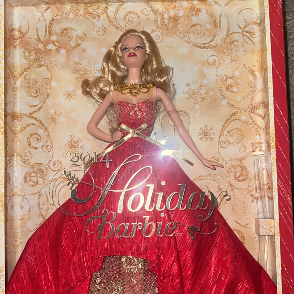 Mattel Holiday Barbie 2014 in Red and Gold Gown